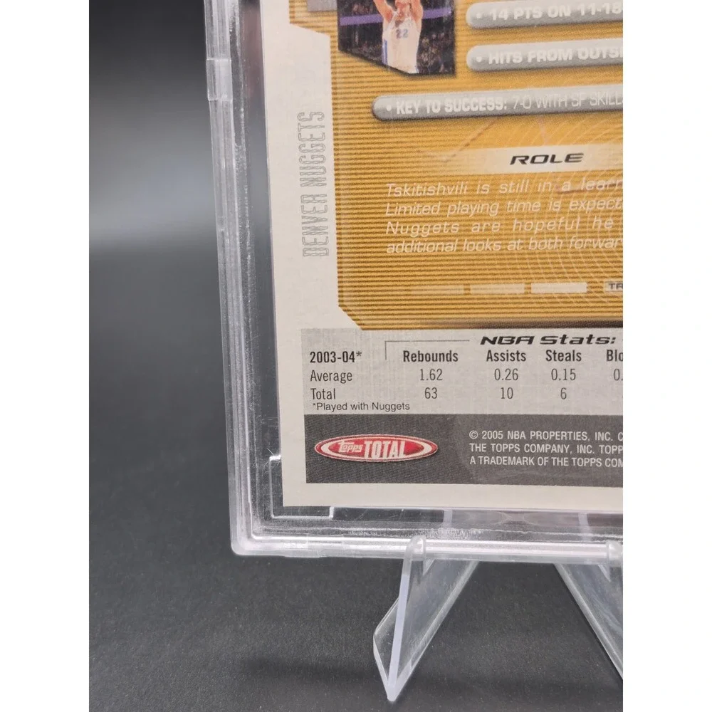 2004-05 Topps Total Nikoloz Tskitishvili #214 Gray Border BCCG 10 MINT Nuggets